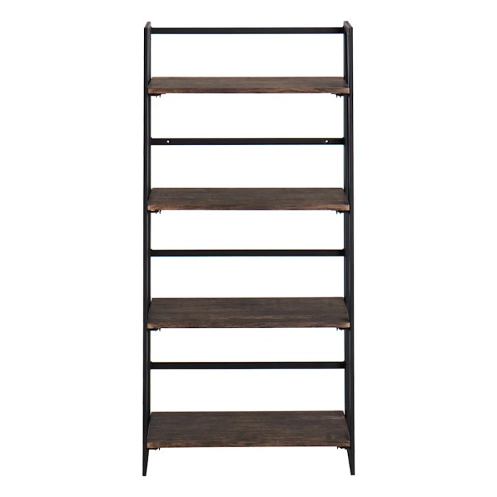 Four-tier bookshelf furniture in dark brown
