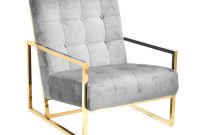 Imperial Grey Velvet Gold Armchair Sofa - Avant Garde Furniture Velvet tufted armchair furniture with gold base