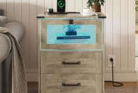 Nightstand with power outlet furniture