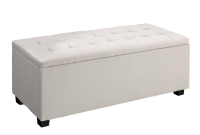 Evolve Beige Linen Storage Box Ottoman | BDO Furniture