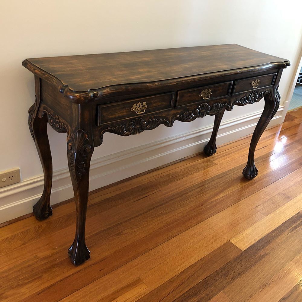 Rustic hallway table furniture with antique drawer