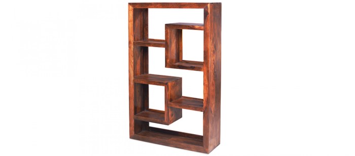 Geometric bookshelf furniture with cube shape