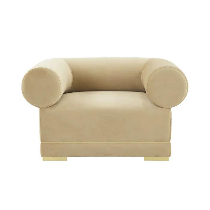 Velvet tufted armchair furniture with gold base