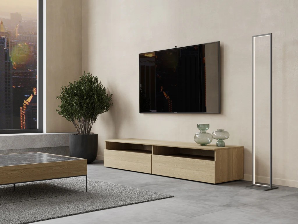 Modern TV bench furniture with white lacquer