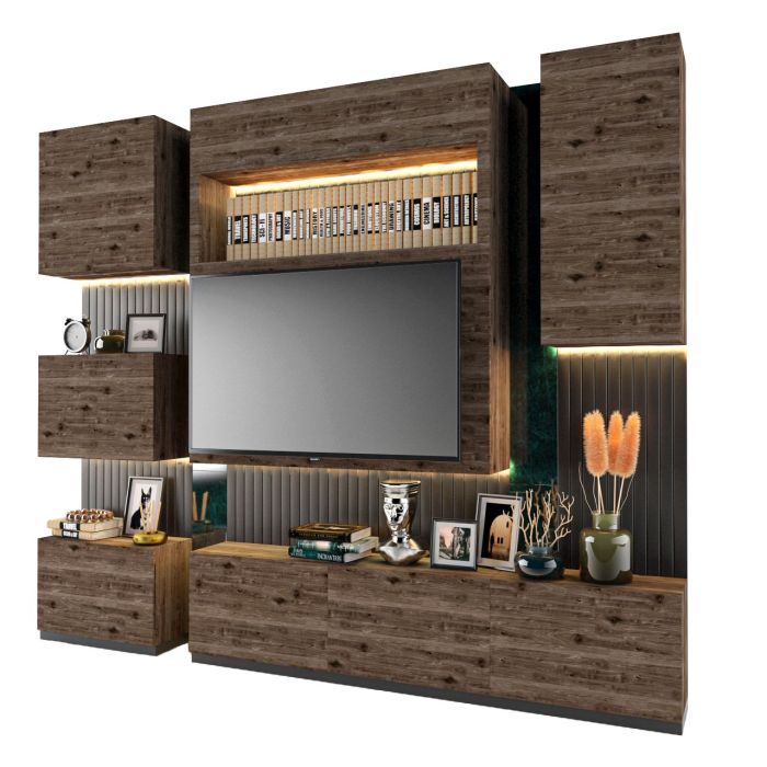 Tv Shelf 02 3D Model - .max - Free3D Dual shelf TV furniture with steel frame